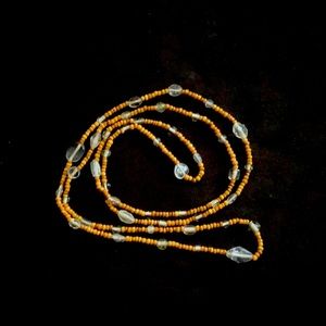 Wooden bead necklace with faux ice bead accents ❤️